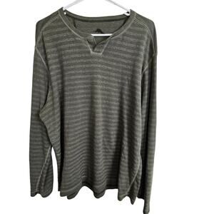 Tommy Bahama Mens Striped Henley Sweater Size XL Preppy Minimalist Knit Pullover